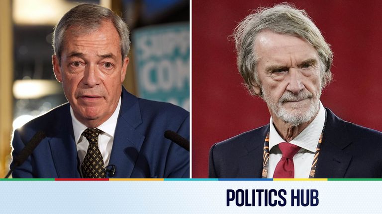 Nigel Farage and Sir Jim Ratcliffe. Pics: PA