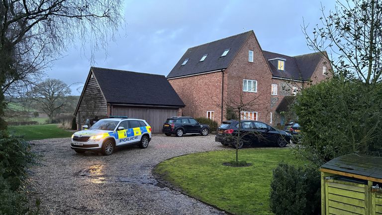 Police searched Mandelson's house in Wiltshire. Pic: PA