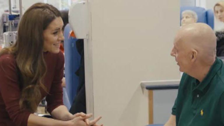 Kate visiting cancer patients at the Royal Marsden last January