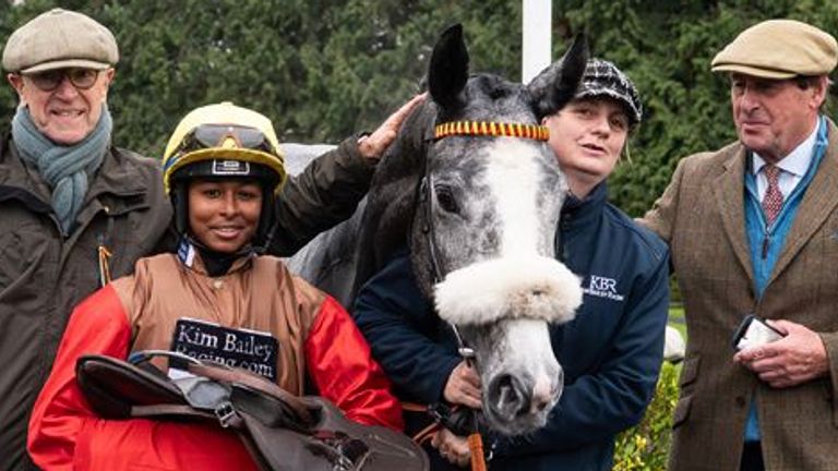 Aamilah Aswat after claiming her first career victory at Kempton