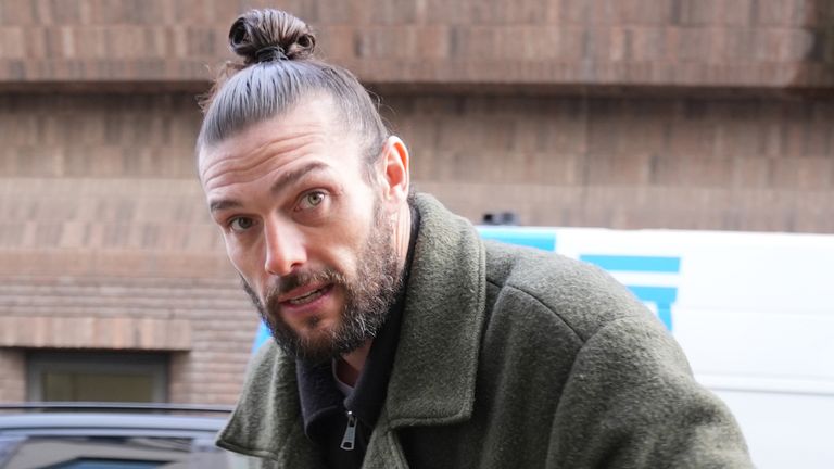 Andy Carroll arrives at Chelmsford Magistrates' Court, Essex, where he is accused of breaching a non-molestation order