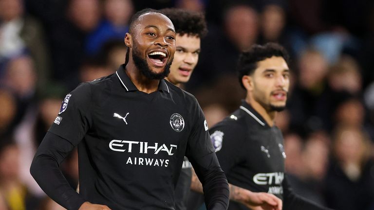 Antoine Semenyo celebrates his match-winning goal