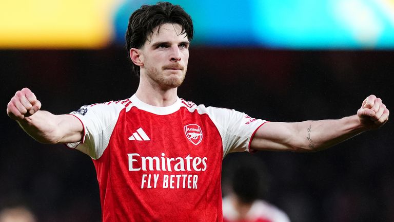 Arsenal midfielder Declan Rice