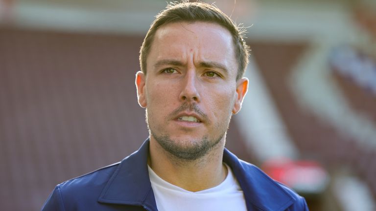 EDINBURGH , SCOTLAND - OCTOBER 19: Hearts' Barrie McKay pre-match during a William Hill Premiership match between Heart of Midlothian and St Mirren at Tynecastle Park, on October 19, 2024, in Edinburgh, Scotland.  (Photo by Mark Scates / SNS Group)