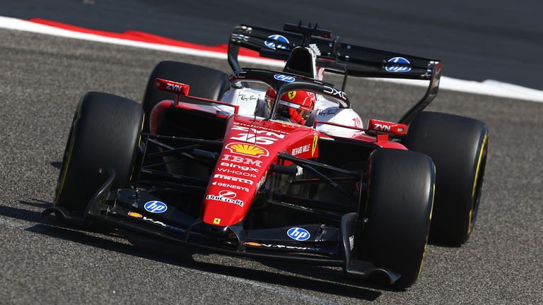 Ferrari's Charles Leclerc at second Bahrain test