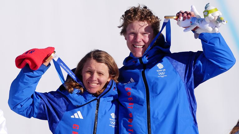 Charlotte Bankes and Huw Nightingale won gold for Team GB in the Mixed Team Snowboard Cross