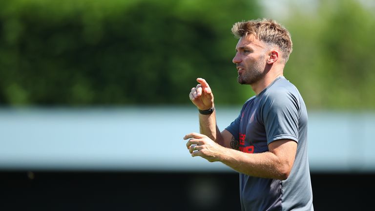 Chris Hogg on the training ground during his time as a development coach at Newcastle United