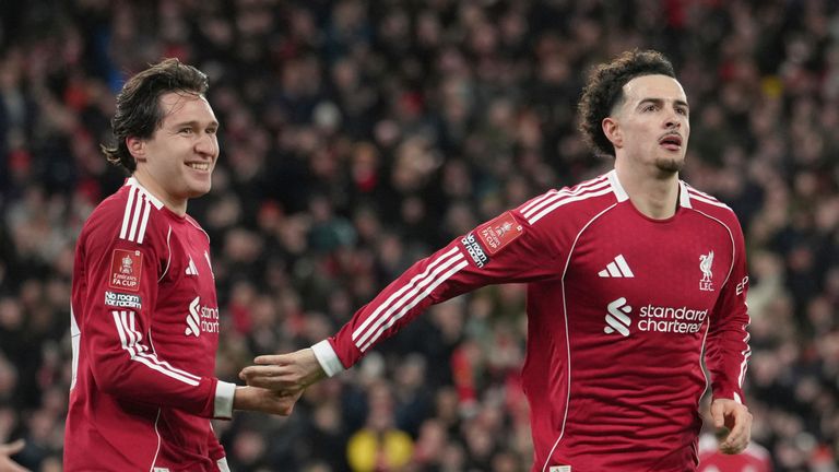 Liverpool's Curtis Jones gave his side the lead against Brighton