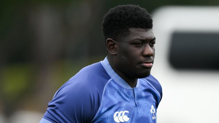 Edwin Edogbo during an Ireland Rugby squad training session at The Campus in Quinta do Lago, Portugal.