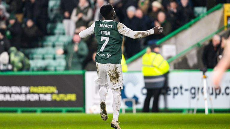 Elie Youan earned Hibs what looked like a late equaliser before Suto's winner