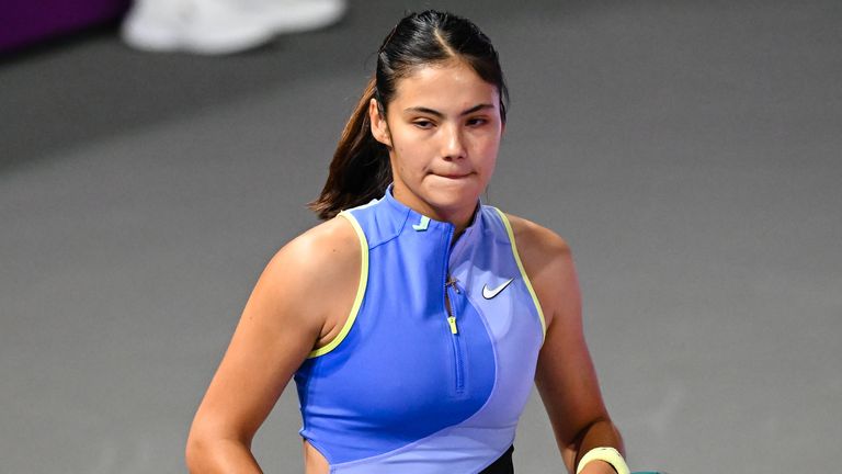 Emma Raducanu plays during the Transylvania Open 2026 Singles Final at BT Arena in Cluj-Napoca, Romania, on February 7, 2026. (Photo by Flav