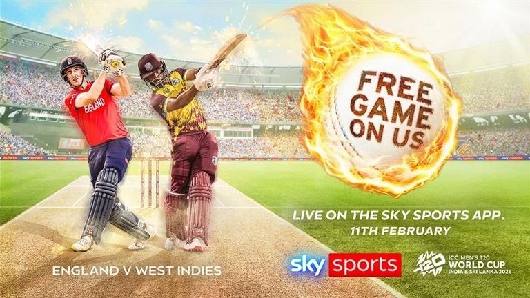 Stream England vs West Indies for FREE on the Sky Sports App