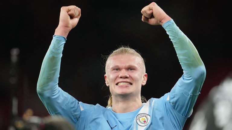 Manchester City's Erling Haaland after beating Liverpool