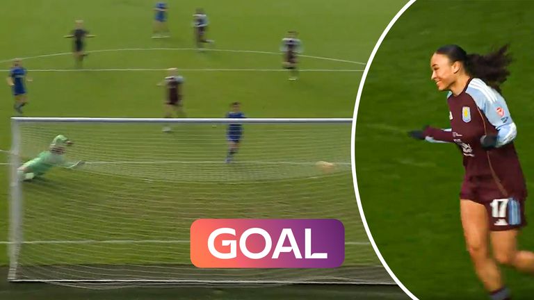 Ebony Salmon fires Villa ahead at Everton 