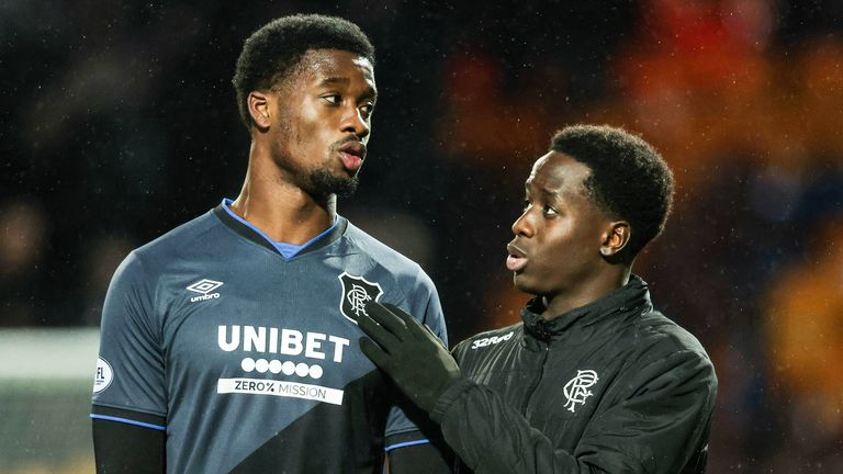 Emmanuel Fernandez (L) and Djeidi Gassama were both sent racist abuse on Instagram after Rangers' draw at Livingston