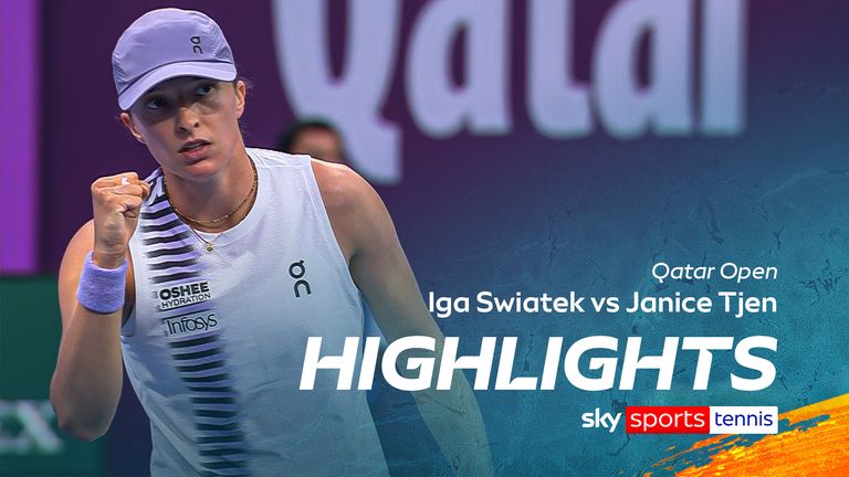 Highlights of Iga Swiatek against Janice Tjen in the Qatar Open.