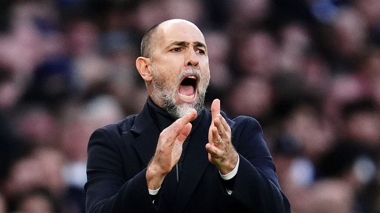 Tottenham boss Igor Tudor during the 4-1 loss to Arsenal