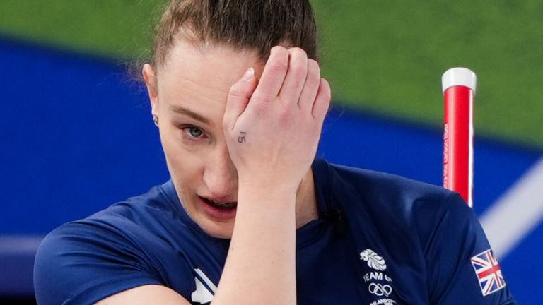 Great Britain's Jennifer Dodds during the Women's Curling match against Italy