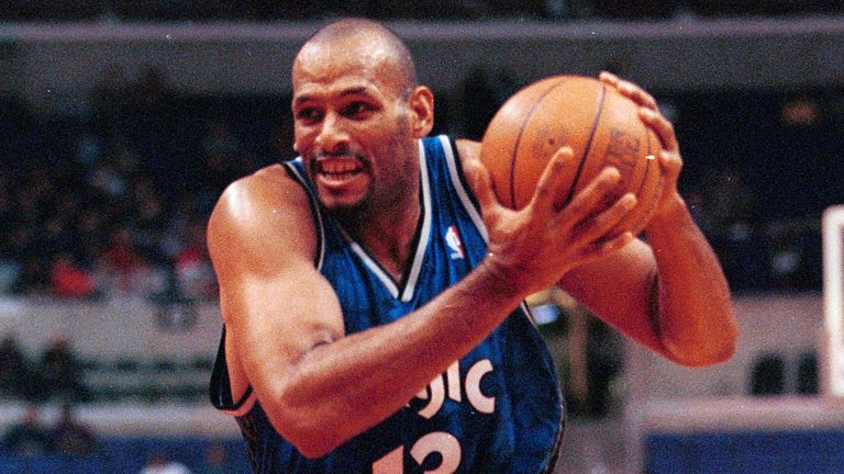 John Amaechi of the Orlando Magic in action during a 102-89 victory over the Los Angeles Clippers at Staples Center in January 2000