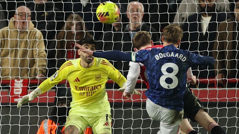 Brentford's Keane Lewis-Potter equalises against Arsenal