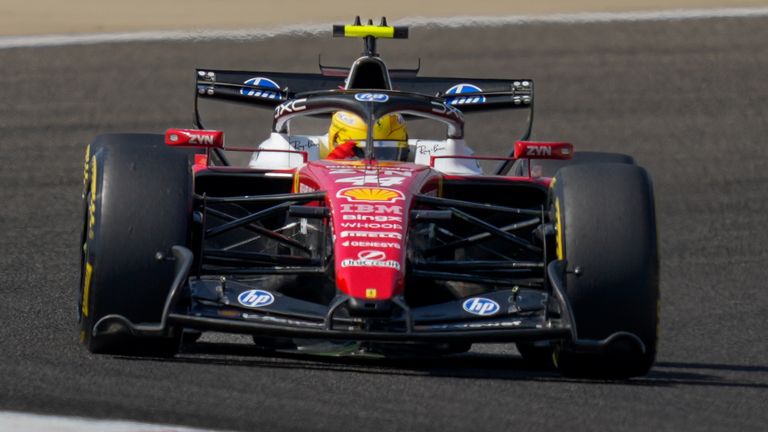 Ferrari driver Lewis Hamilton (AP Photo/Altaf Qadri)