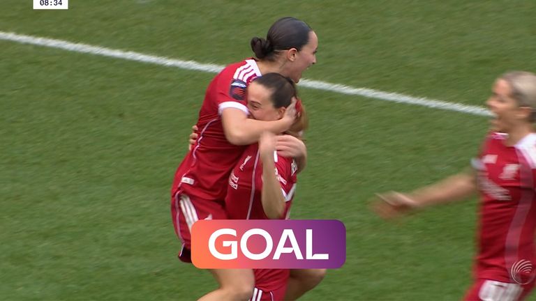 Liverpool vs Aston Villa: Mia Enderby sweeps in the opener for Liverpool