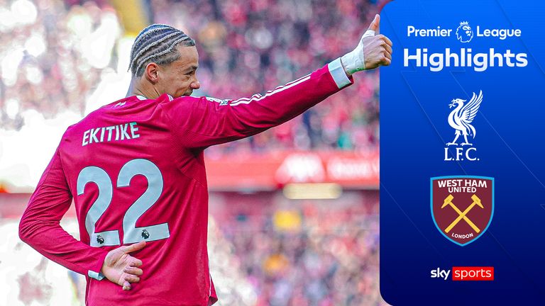 Highlights from the Premier League match between Liverpool and West Ham.