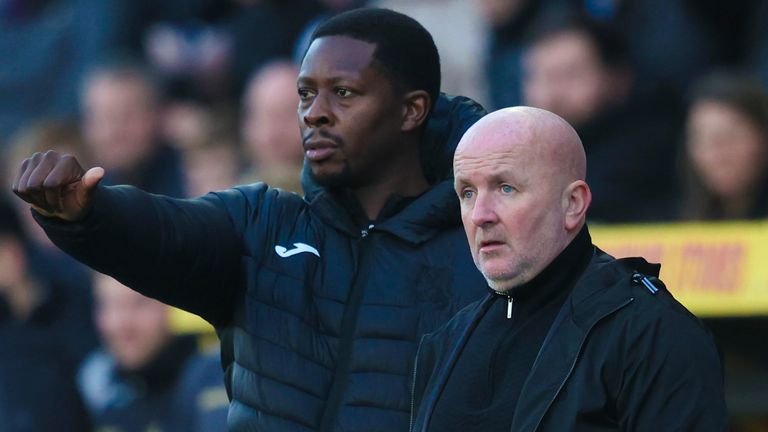 David Martindale (R) will move to a sporting director role with Marvin Bartley stepping up to become manager