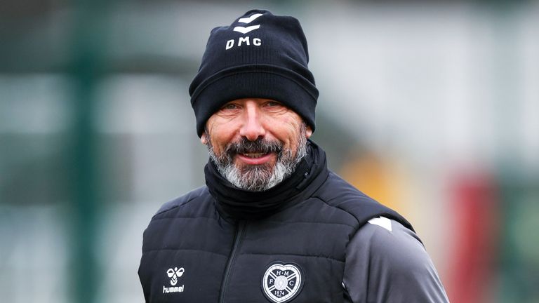 EDINBURGH, SCOTLAND - FEBRUARY 06: Derek McInnes during a Heart of Midlothian training session at the Oriam, on February 06, 2026, in Edinburgh, Scotland. (Photo by Ross Parker / SNS Group)