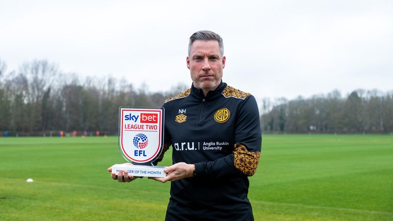 Neil Harris won Sky Bet League Two Manager of the Month for January