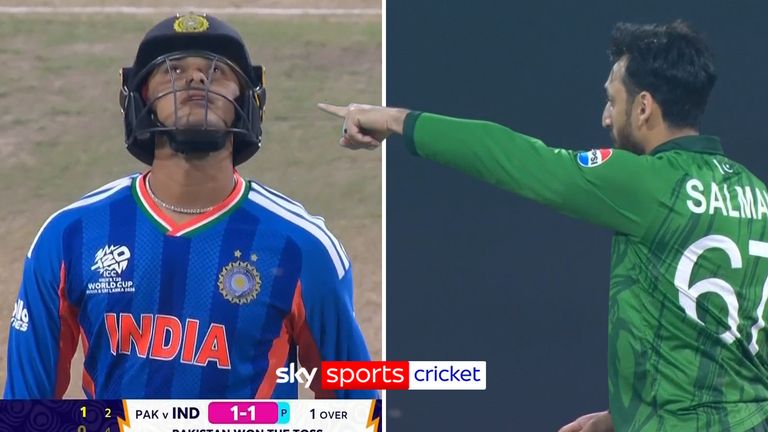 Pakistan strike first as Abhishek departs for a duck!