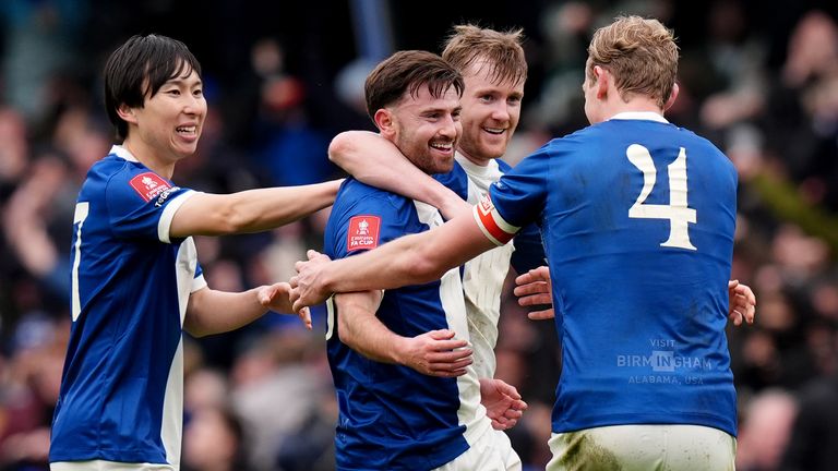 Patrick Roberts celebrates equalising for Birmingham