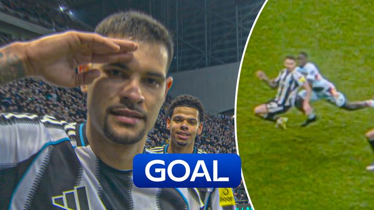Newcastle's Bruno scores penalty.