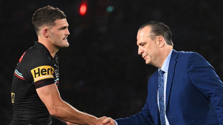 SYDNEY, AUSTRALIA - OCTOBER 01: during the 2023 NRL Grand Final match between Penrith Panthers and Brisbane Broncos at Accor Stadium on October 01, 2023 in Sydney, Australia. (Photo by Bradley Kanaris/Getty Images)
