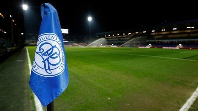 General view of a Queens Park Rangers branded corner flag ahead of the Sky Bet Championship match