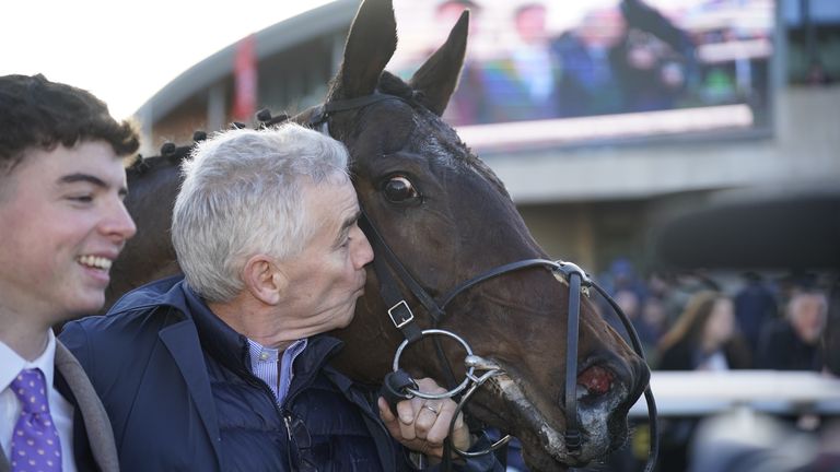 Michael O'Leary embraced Brighterdaysahead after her Irish Champion Hurdle win