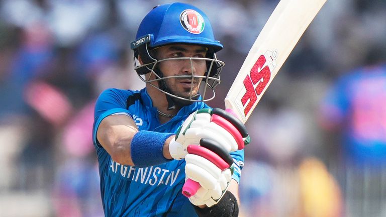 Afghanistan's Rahmanullah Gurbaz bats during the 2026 Men's T20 World Cup (Associated Press)