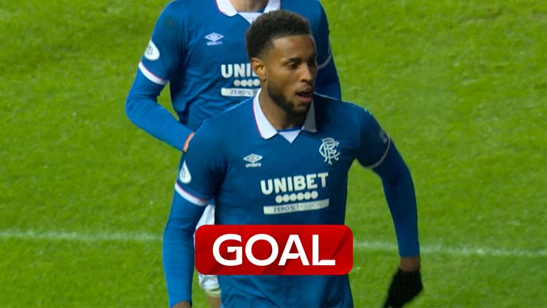 Youssef Chermiti puts Rangers ahead with a stunning header for the first-time in tense match against Hearts as teams chasing title hopes this season. 