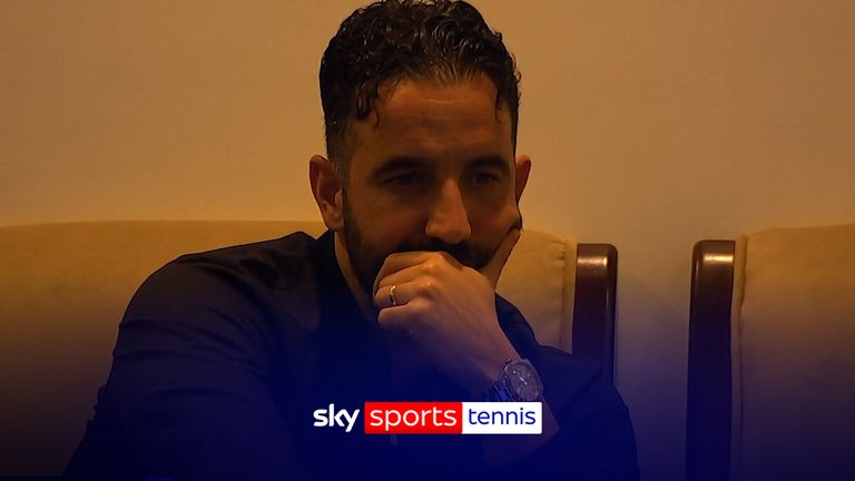 Ruben Amorim watching Carlos Alcaraz