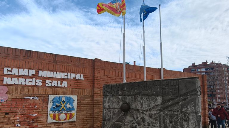 UE Sant Andreu game inside Narcis Sala in Barcelona