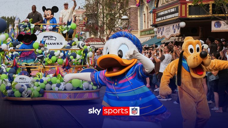 Seattle Seahawks celebrate Super Bowl win at Disneyland