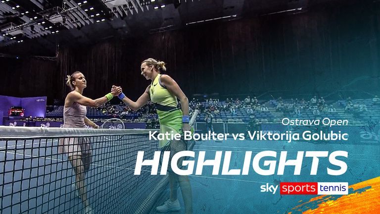 Highlights of Katie Boulter against Viktorija Golubic at the Ostrava Open.
