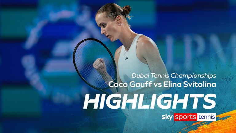 Highlights of the Dubai Tennis Championships match between Coco Gauff and Elina Svitolina.