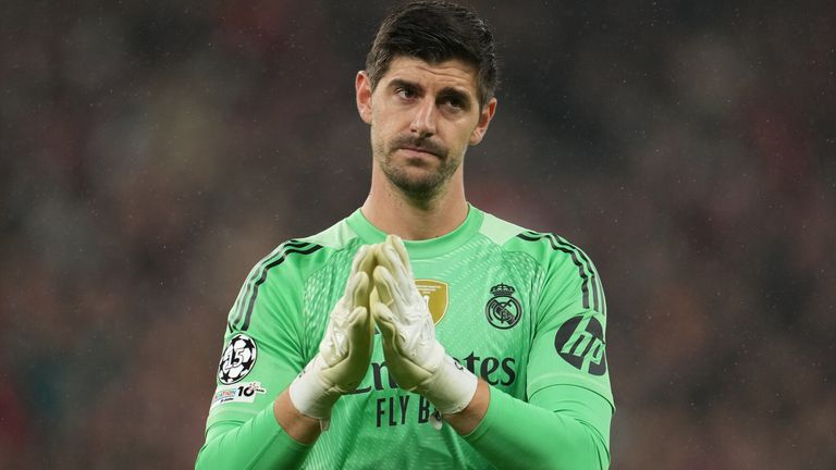 Real Madrid's Thibaut Courtois has defended the celebrations of Vinicius Jr in their Champions League first leg against Benfica