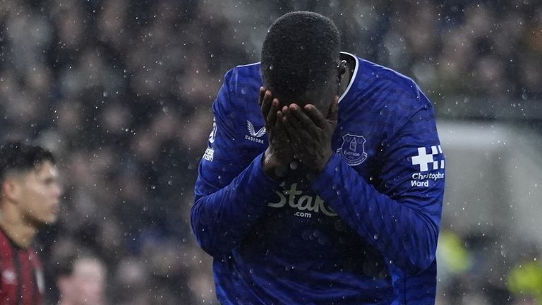 Everton's Thierno Barry had an evening to forget as he missed several big chances