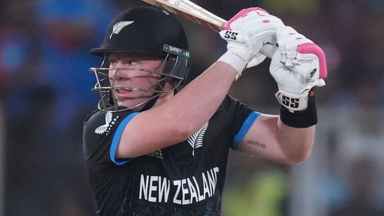 New Zealand's Tim Seifert plays a shot during the 2026 Men's T20 World Cup (Associated Press)