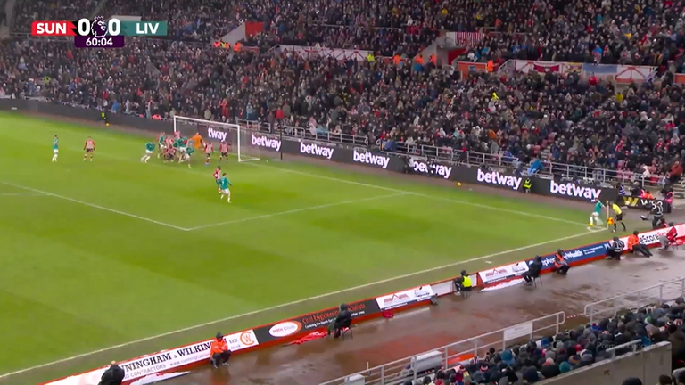 Sunderland's six-yard box was a mass of bodies for Liverpool's goal