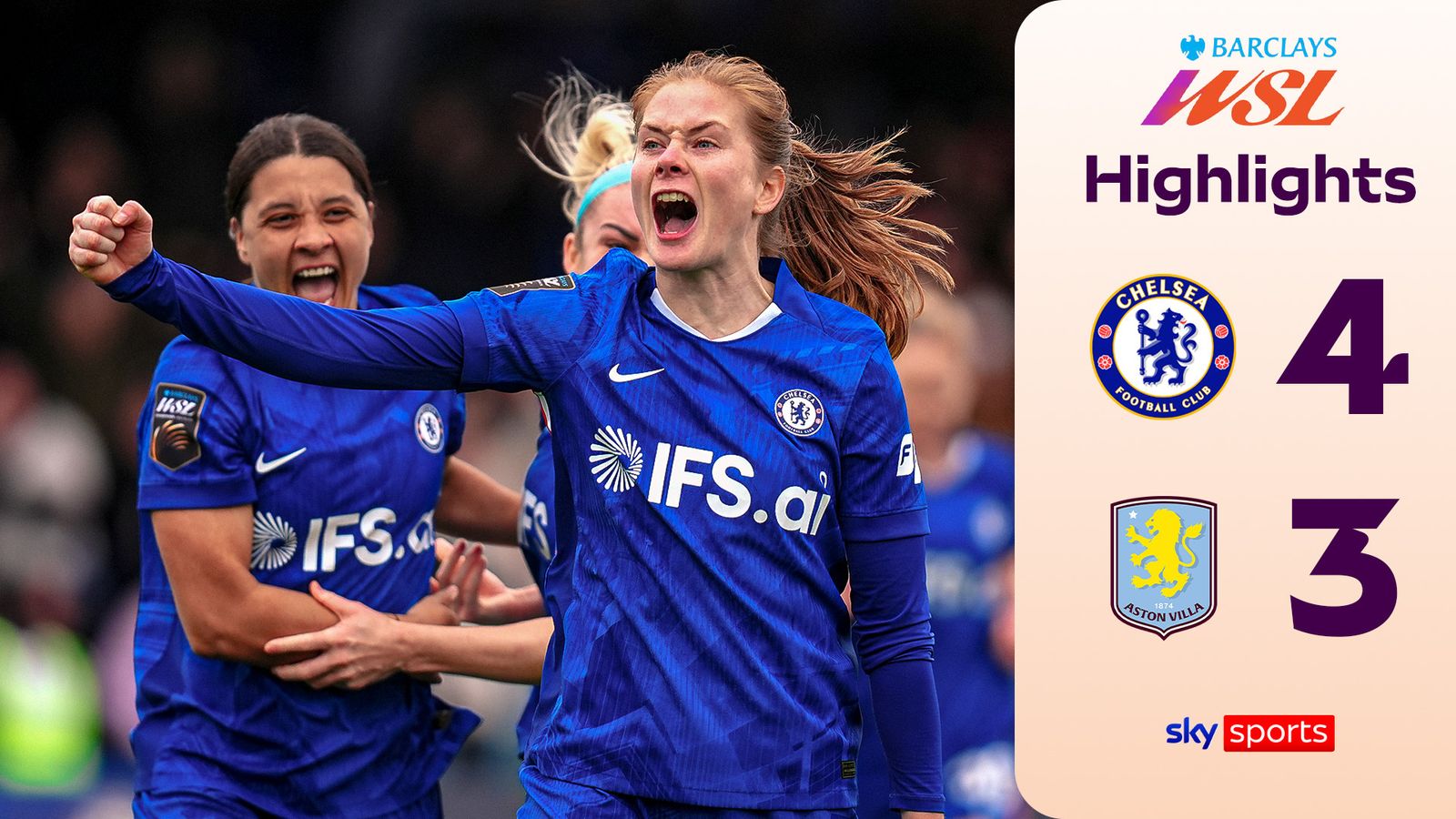Chelsea 4-3 Aston Villa | WSL Highlights