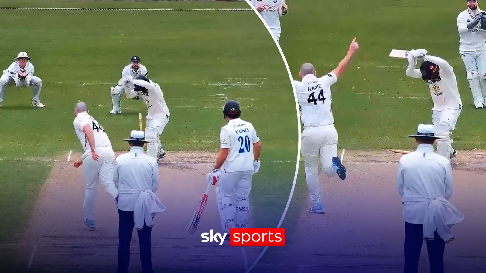 Cricket: Durham's Ben Raine with a beauty on the first ball of pre-season