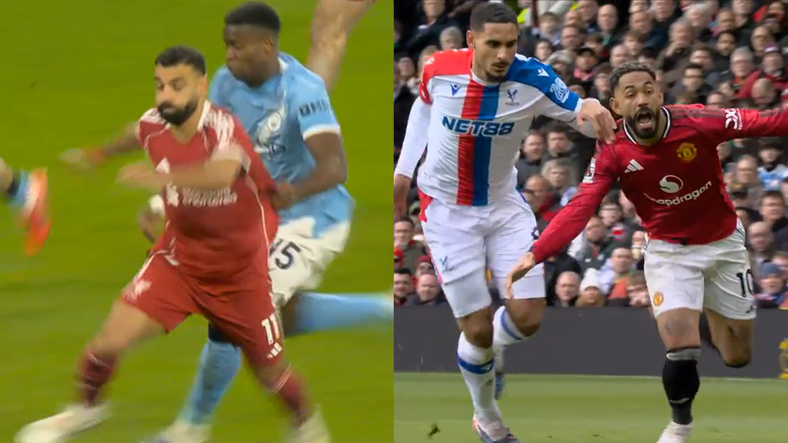 Premier League:  Maxence Lacroix dismissal for Crystal Palace at Man Utd contrasts with Man City's Marc Guehi avoiding red card vs Liverpool